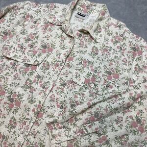 Vintage Ilio Cottagecore Shirt Blouse Womens L Ditzy Floral Button Long Sleeve